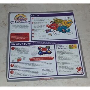 Cranium Turbo Edition Game Replacement Piece INSTRUCTIONS